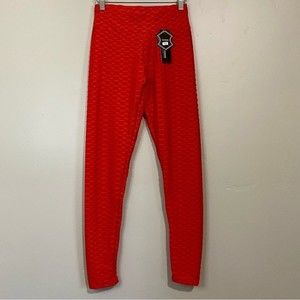 Women’s Butt Lifting Yoga Activewear Pants Leggings Red NWT